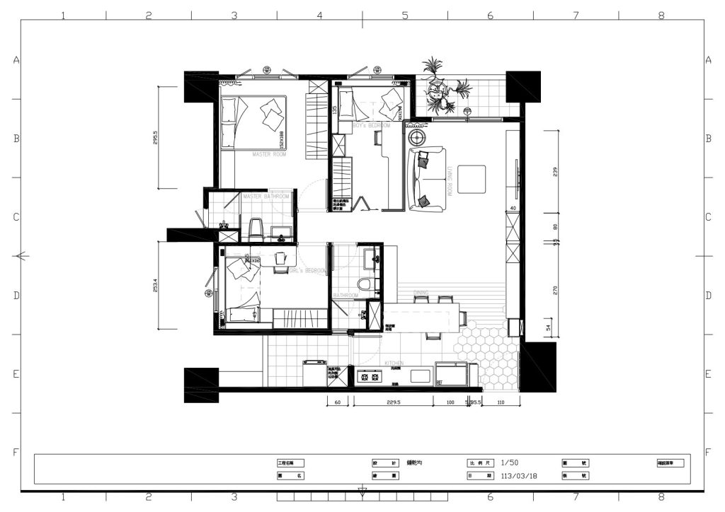 青埔江宅室內設計-平面設計圖-KIRAKU