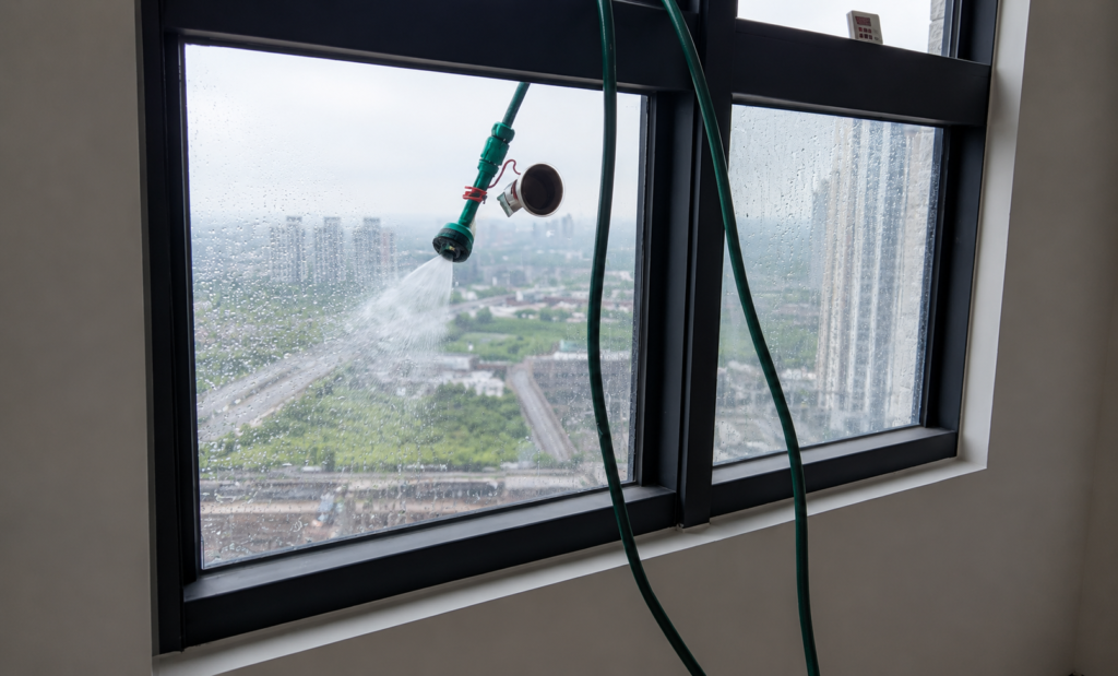 新成屋驗屋窗框防水測試